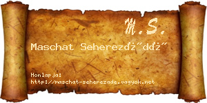 Maschat Seherezádé névjegykártya